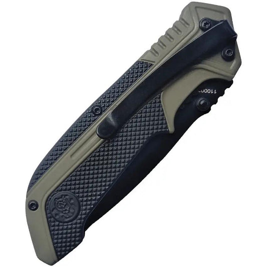 Smith And Wesson Linerlock Assisted Opening Knife-Compact EDC With 3.25 In Serrated Blade And Rubberized Aluminum Handle by Smith & Wesson