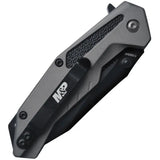 Smith and Wesson M P Linerlock Folding Knife For EDC With 2.75in Stainless Blade And Black Gray Handle by Smith & Wesson
