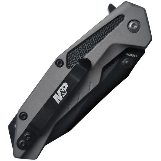 Smith and Wesson M P Linerlock Folding Knife For EDC With 2.75in Stainless Blade And Black Gray Handle by Smith & Wesson