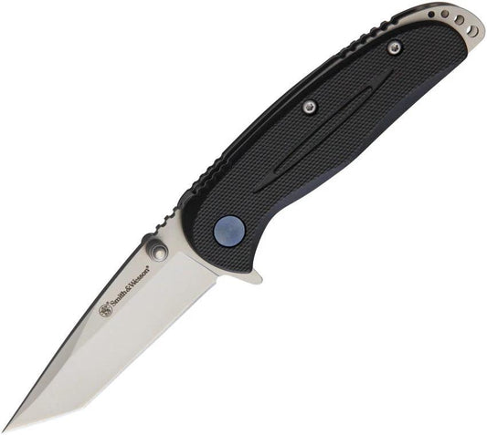 Smith And Wesson LinerLock Folding Knife 3.5in Closed 2.5in Bead Blast Stainless Tanto Blade EDC by Smith & Wesson