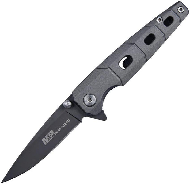 Smith And Wesson MP Linerlock Folding Knife With 2.5 Inch Blade Gray Titanium Coated Stainless Compact EDC by Smith & Wesson