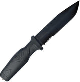 Smith and Wesson Fixed Blade Knife for First Responders and Search Rescue 11in Black Partial Serrated Blade Glass Breaker by Smith & Wesson