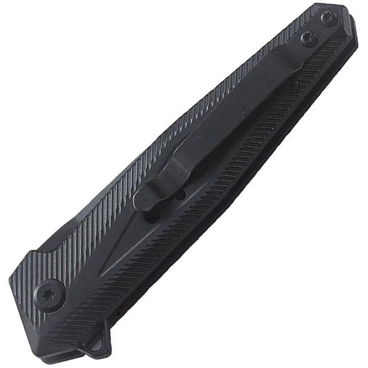 Smith And Wesson M P Linerlock Folding Knife - 3 Inch Black Blade With Rugged Rubberized Handle For EDC And Outdoors by Smith & Wesson
