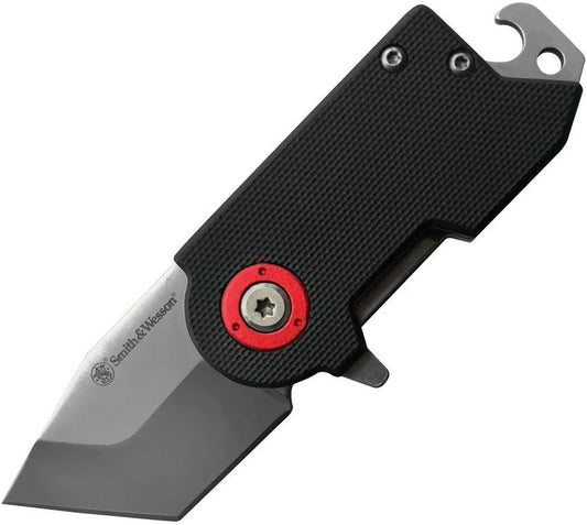 Smith And Wesson Benji Framelock Folding Knife For EDC, Compact Satin 1.5 Inch Tanto, Black G10 Handle by Smith & Wesson