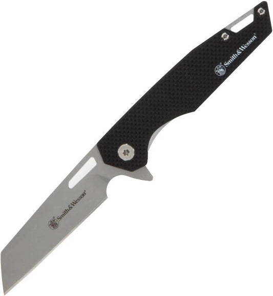 Smith and Wesson Sideburn Linerlock Knife 3in Satin Stainless Blade Black G10 Handle Thumb Pull Pocket Clip EDC by Smith & Wesson