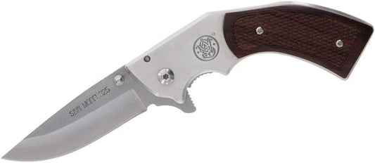 Smith and Wesson Framelock Knife Satin Stainless Blade 3 Inch Durable Rosewood Onlay For EDC Enthusiasts by Smith & Wesson