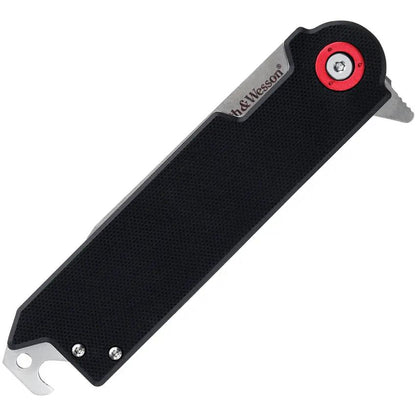 Smith & Wesson Big Benji Framelock Knife - 3.5in Satin Tanto Blade With G10 Handle And Bottle Opener For EDC by Smith & Wesson