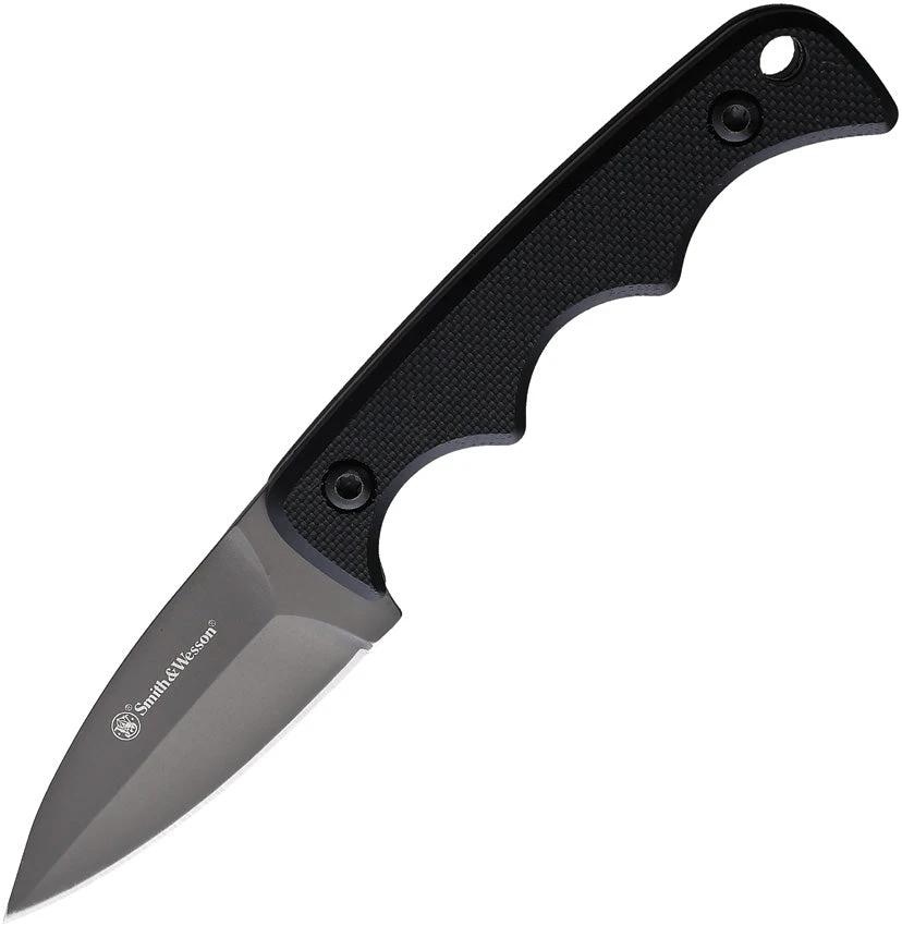 Smith and Wesson HRT Neck Knife Spear with Titanium Coated Blade and G10 Handle Full Tang EDC Ready by Smith & Wesson