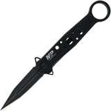 Smith & Wesson LinerLock Folding Knife For EDC, 5.5in Closed, 3.25in Black Stonewash Dagger Blade With False Edge by Smith & Wesson