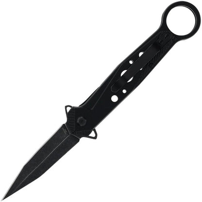 Smith & Wesson LinerLock Folding Knife For EDC, 5.5in Closed, 3.25in Black Stonewash Dagger Blade With False Edge by Smith & Wesson
