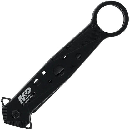 Smith & Wesson LinerLock Folding Knife For EDC, 5.5in Closed, 3.25in Black Stonewash Dagger Blade With False Edge by Smith & Wesson
