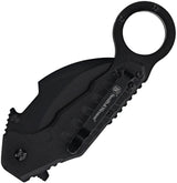 Smith and Wesson Extreme Ops Linerlock Assisted Opening Karambit Knife 4.5 Inch Closed Black TiNi 8Cr13MoV For EDC by Smith & Wesson