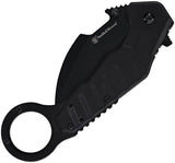 Smith and Wesson Extreme Ops Linerlock Assisted Opening Karambit Knife 4.5 Inch Closed Black TiNi 8Cr13MoV For EDC by Smith & Wesson