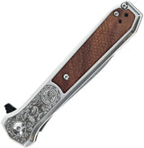 Smith & Wesson Unwavered Linerlock Assisted Opening Knife - Satin Blade With Rosewood Inlay by Smith & Wesson