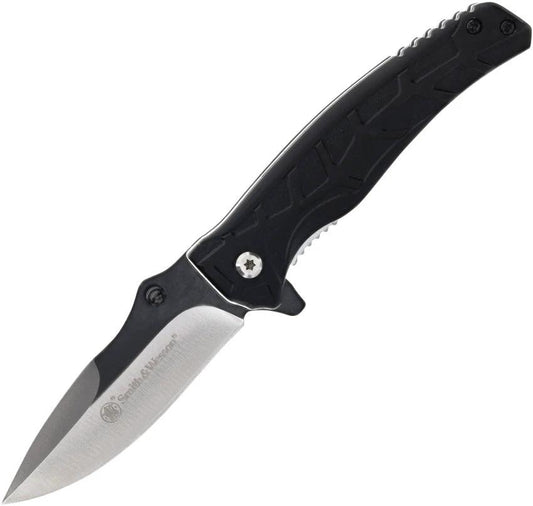 Smith And Wesson Extreme Ops Two Tone Drop Point Folding Knife With Ultra Glide Opening For EDC by Smith & Wesson