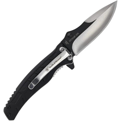 Smith And Wesson Extreme Ops Two Tone Drop Point Folding Knife With Ultra Glide Opening For EDC by Smith & Wesson