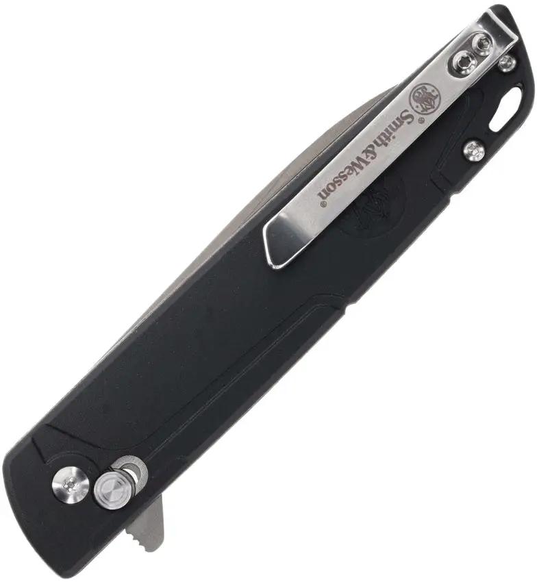 Smith And Wesson 24 Seven Crossbar Lock Folding Knife - 3.5 Inch Satin Blade Black Handle Everyday Carry by Smith & Wesson