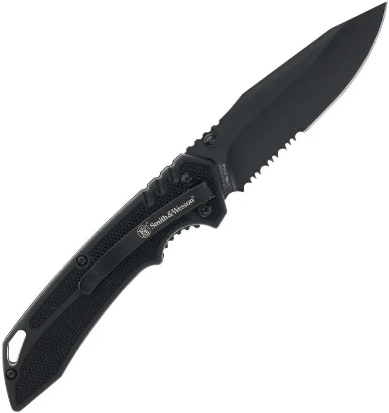 Smith And Wesson Special Ops Linerlock Knife - Tactical EDC With Partially Serrated High Carbon Stainless Blade 3.5In by Smith & Wesson