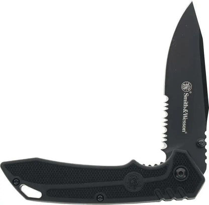 Smith And Wesson Special Ops Linerlock Knife - Tactical EDC With Partially Serrated High Carbon Stainless Blade 3.5In by Smith & Wesson