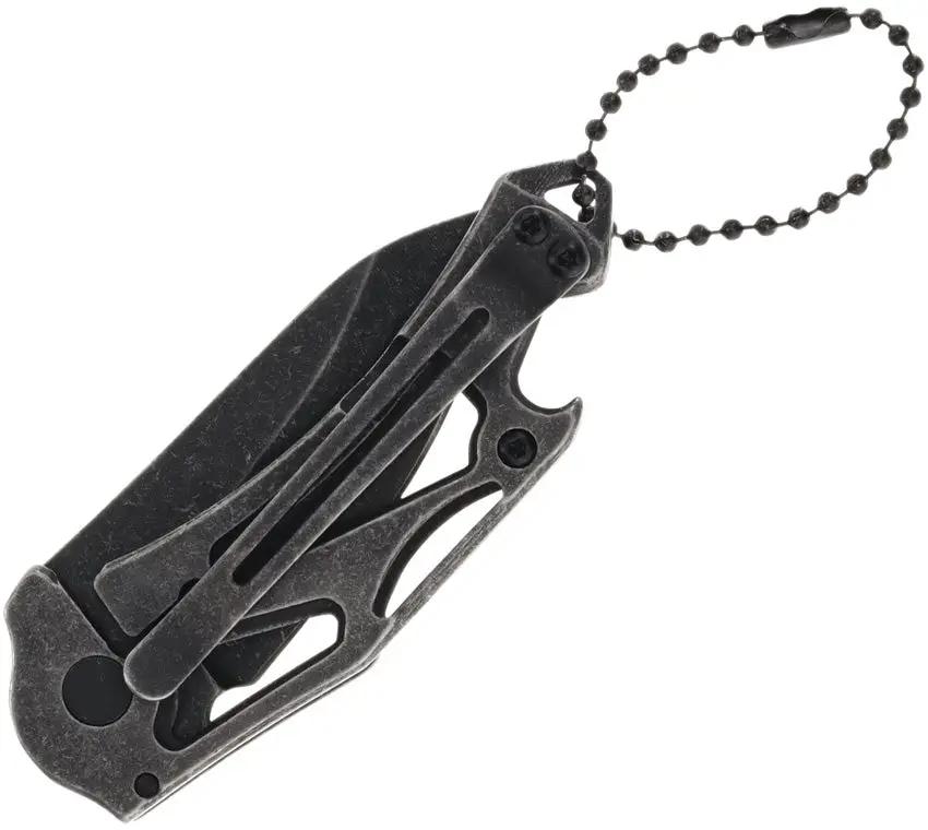 Smith And Wesson Framelock Keychain Knife - Compact EDC Ready 2.25in Blade With Black Stonewash Finish And Lanyard Hole by Smith & Wesson