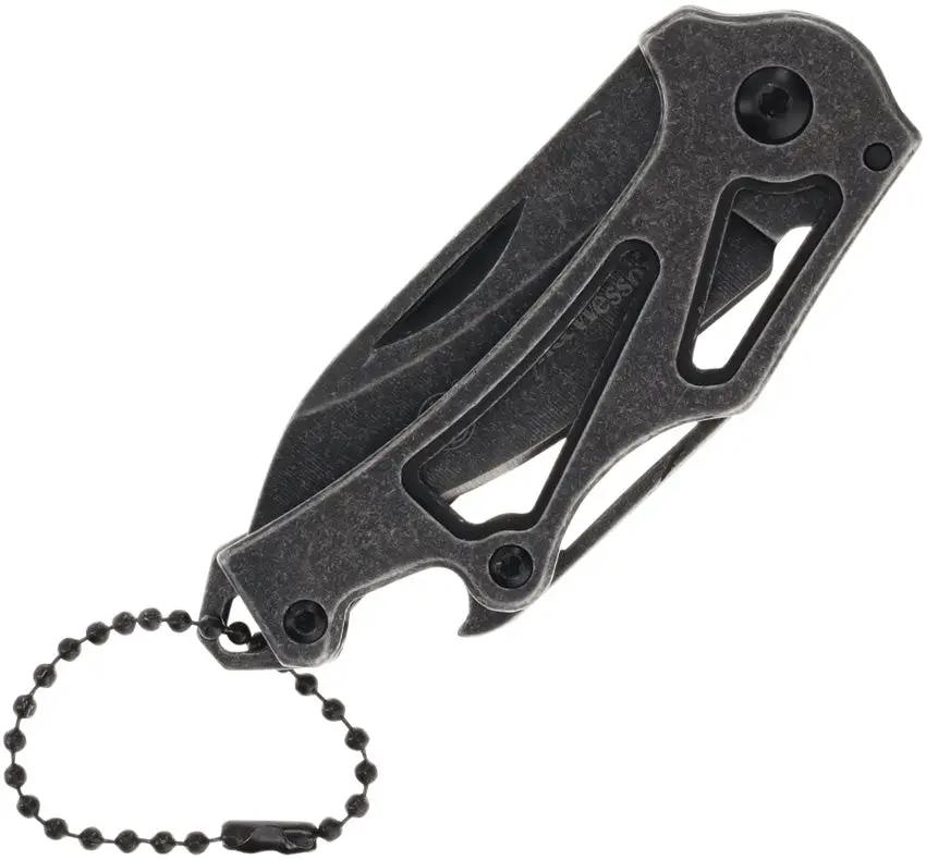 Smith And Wesson Framelock Keychain Knife - Compact EDC Ready 2.25in Blade With Black Stonewash Finish And Lanyard Hole by Smith & Wesson