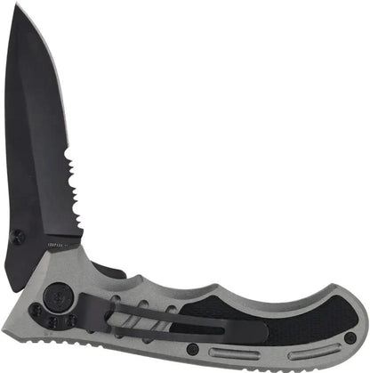 Smith And Wesson Extreme Ops Linerlock Knife - Lightweight Gray Aluminum Handle For Everyday Carry by Smith & Wesson