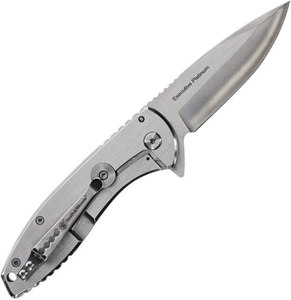 Smith And Wesson Executive Platinum Framelock Folding Knife For Professionals And Outdoor Enthusiasts by Smith & Wesson