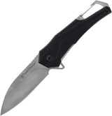 Smith and Wesson Oasis Folding Knife With Carabiner Linerlock 3 Inch Satin Blade For EDC Outdoors by Smith & Wesson