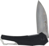 Smith and Wesson Oasis Folding Knife With Carabiner Linerlock 3 Inch Satin Blade For EDC Outdoors by Smith & Wesson