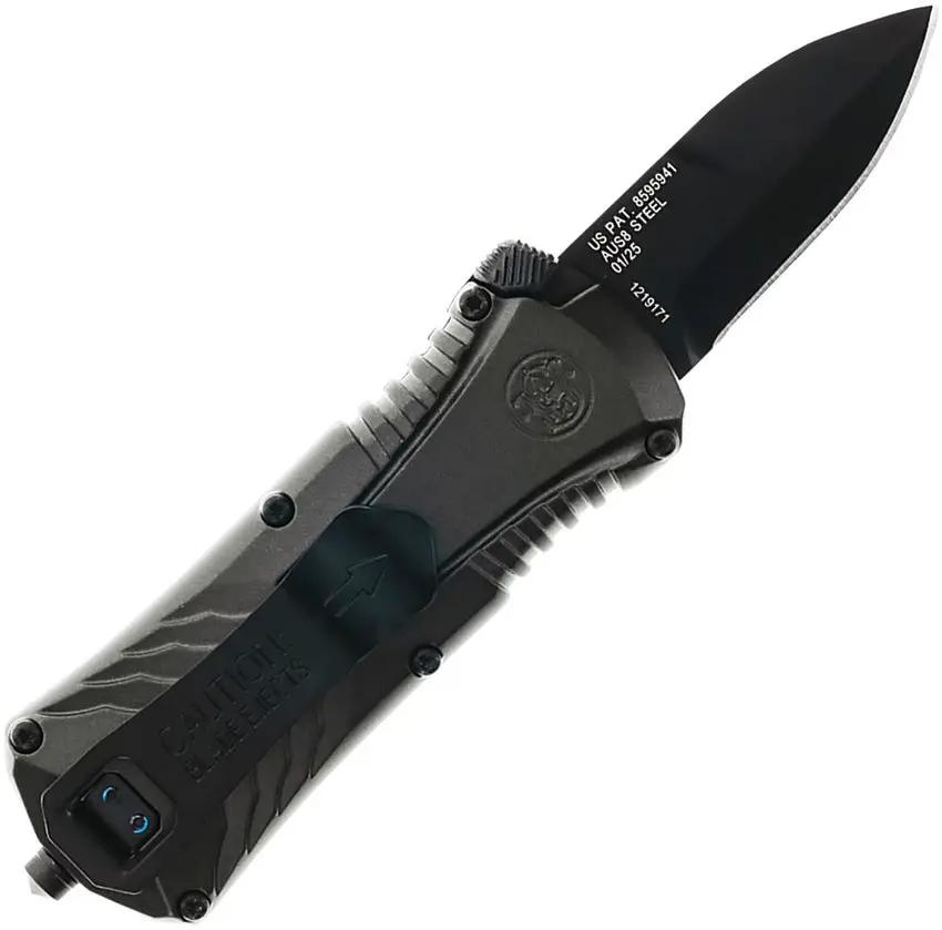 Smith and Wesson MP Compact OTF Knife Gray - One Handed Deployment For Easy Everyday Carry by Smith & Wesson