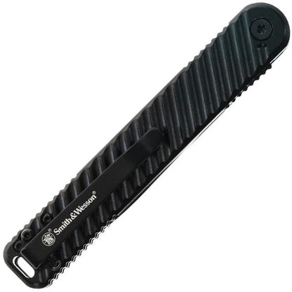 Smith and Wesson Executive Linerlock Folding Knife 3.5 Inch Black Blade with Black Aluminum Handle for Everyday Carry by Smith & Wesson