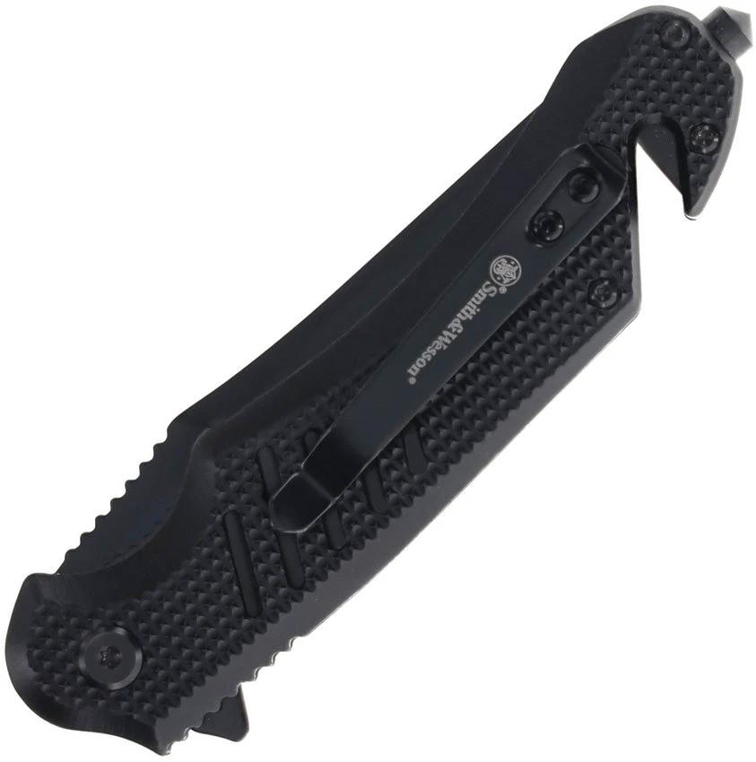 Smith And Wesson Extreme Ops Linerlock Knife For EDC Outdoor Enthusiasts Partial Serrated Blade Glass Breaker by Smith & Wesson