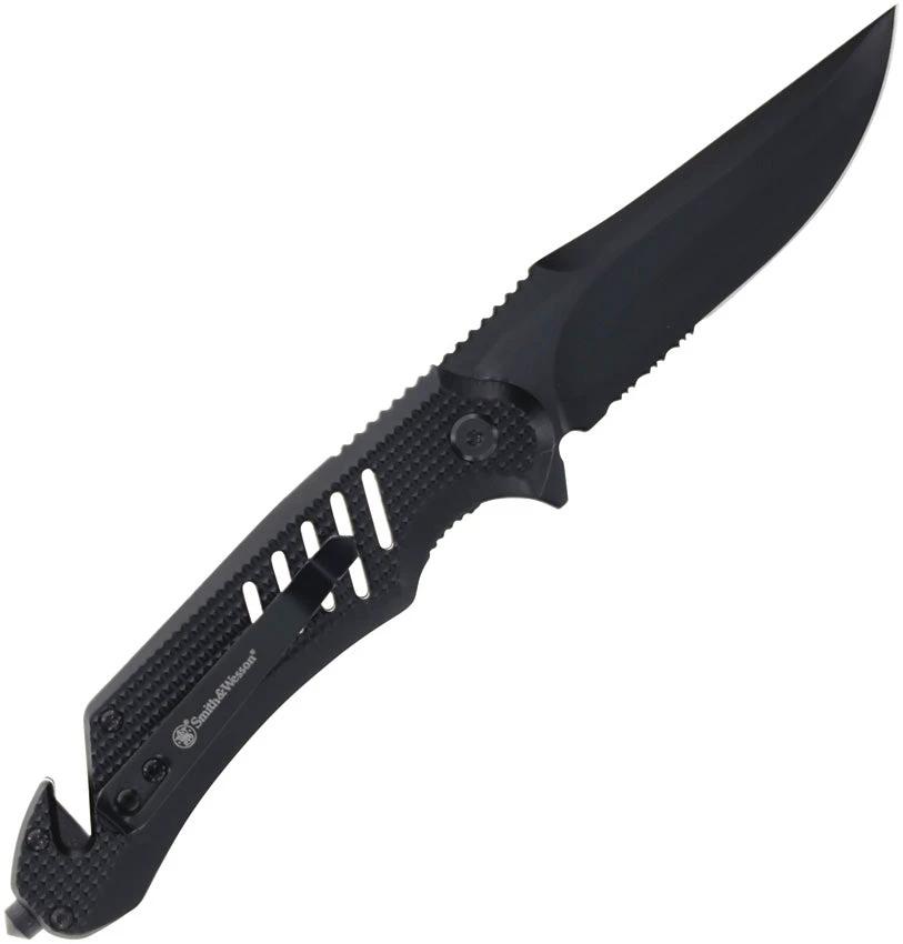 Smith And Wesson Extreme Ops Linerlock Knife For EDC Outdoor Enthusiasts Partial Serrated Blade Glass Breaker by Smith & Wesson