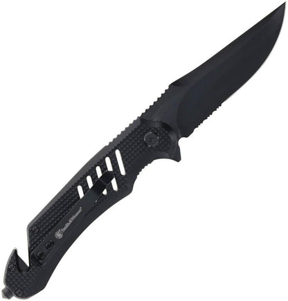 Smith And Wesson Extreme Ops Linerlock Knife For EDC Outdoor Enthusiasts Partial Serrated Blade Glass Breaker by Smith & Wesson