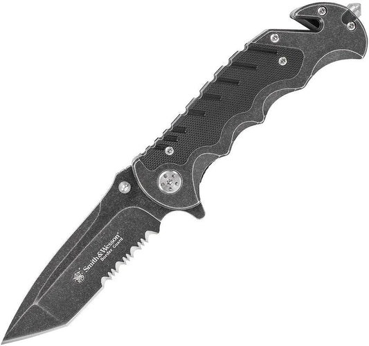 Smith And Wesson Border Guard Linerlock Folding Knife With Tanto Blade For Professionals And Outdoor Enthusiasts by Smith & Wesson