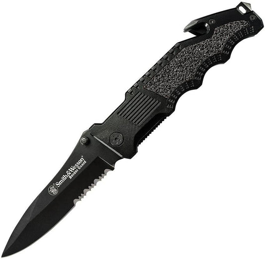 Smith & Wesson Border Guard Linerlock Folding Knife for Rugged Everyday Carry and Rescue Tasks by Smith & Wesson