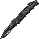 Smith & Wesson Border Guard Linerlock Knife With Tanto Blade And Glass Breaker For Tactical Professionals by Smith & Wesson