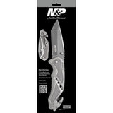 Smith and Wesson MP Linerlock EDC Folding Knife - Gray Titanium Coated 3.75 Inch Tanto Blade by Smith & Wesson