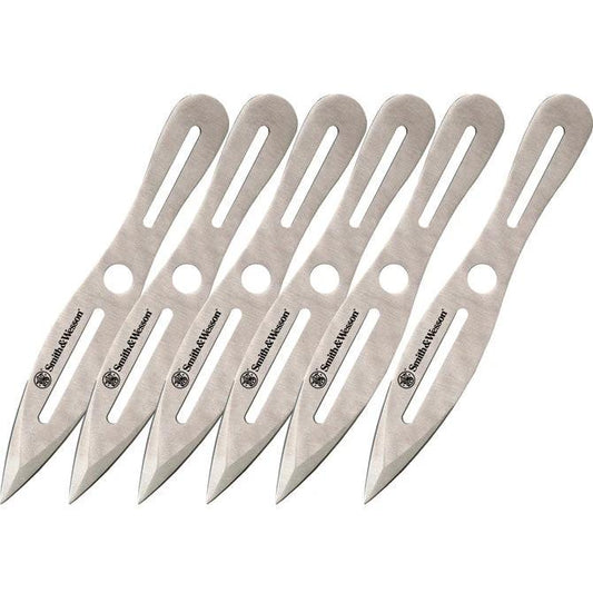 Smith & Wesson 6-Piece 8in Throwing Knife Set With 2Cr13 Stainless, Sharpened Tips, Belt Sheath For Outdoor Enthusiasts by Smith & Wesson