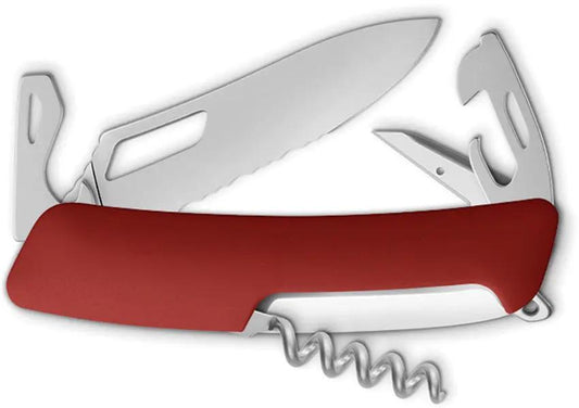 Swiza SH03 Swiss Pocket Knife Red Synthetic Handle - Partially Serrated Blade With Safety Lock by Swiza