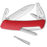 Swiza TT04 Tick Tool Red KNI.0080.1000 - All In One Swiss Pocket Tool With Bottle Opener Blade Lock Reamer Tweezers by Swiza