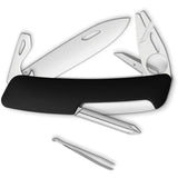 Swiza TT04 Tick Tool - 3.75 Inch Closed With Safety Locked Blade Black Handle And Bottle Opener by Swiza