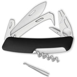 Swiza HO05TT Horse Pocket Knife Black - 3.75 Inch Closed With Safety Lock And Corkscrew Hoof Pick by Swiza