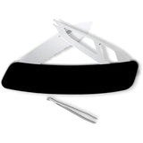Swiza CH03T Cheese Knife Black - Safety-Lock Blade With Rubberized Handle And Tweezers by Swiza