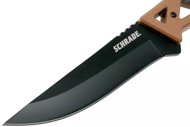 Schrade 1124284 Frontier Fixed Blade Knife – 4.5" Black Oxide Blade