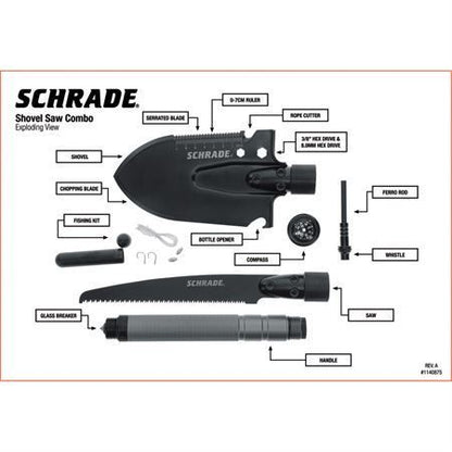 Schrade 1124292 Frontier Shovel Saw Combo – Durable Survival Tool