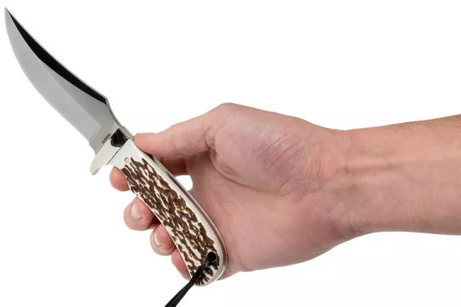 Schrade 1100034 Uncle Henry Fixed Blade Knife – Staglon Handle with Leather Sheath