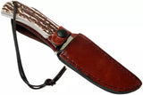 Schrade 1100034 Uncle Henry Fixed Blade Knife – Staglon Handle with Leather Sheath by Schrade