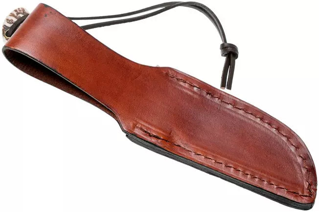 Schrade 1100034 Uncle Henry Fixed Blade Knife – Staglon Handle with Leather Sheath