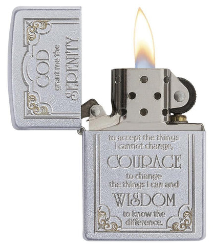 Serenity Prayer Zippo Lighter – Satin Chrome™ by Zippo